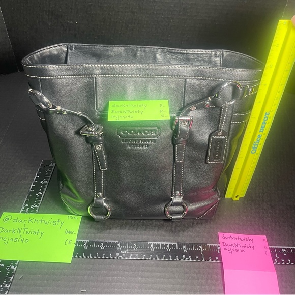 Vintage Coach Black Leather Tote Excellent, classy, LIKE NEW VERY WELL CARED FOR - Picture 9 of 17